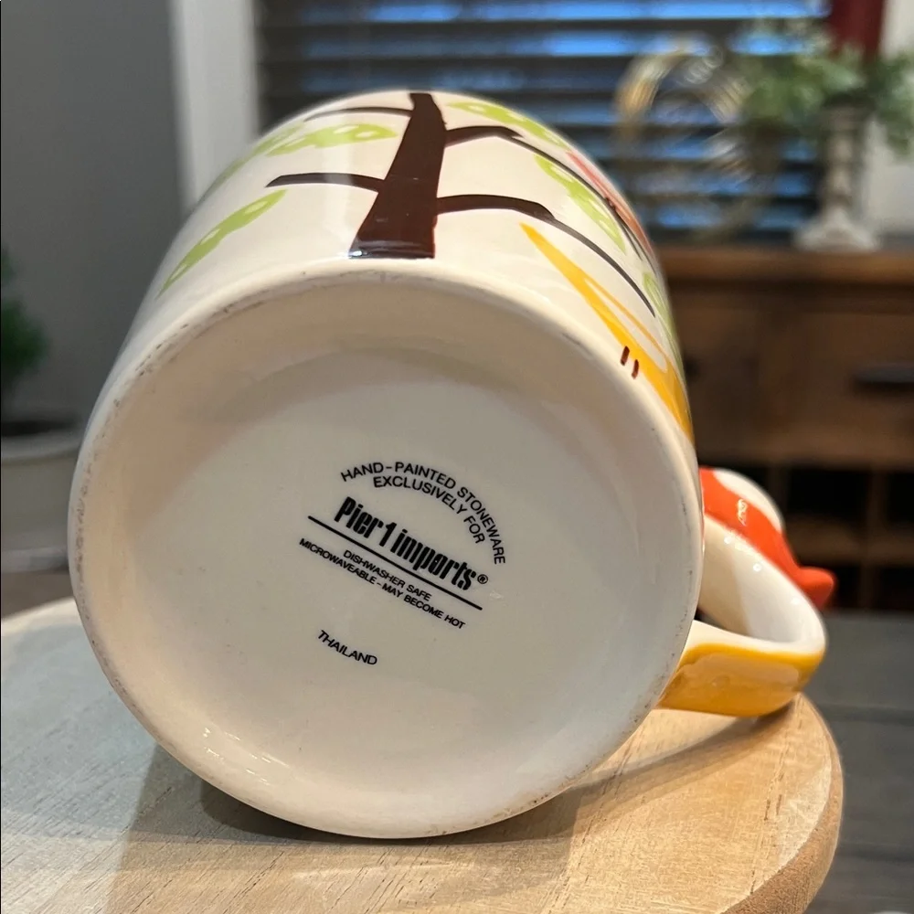 Pier 1 Hand Painted Stoneware Mug